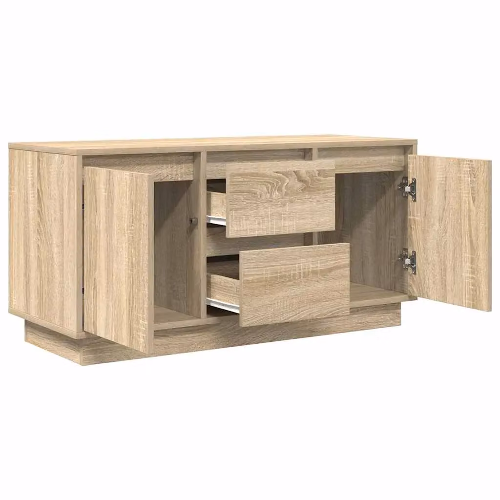 Berkfield Home Modern TV Cabinet with LED Lights in Sonoma Oak Brown, W/D/H: 100 x 41 x 50 cm – 3