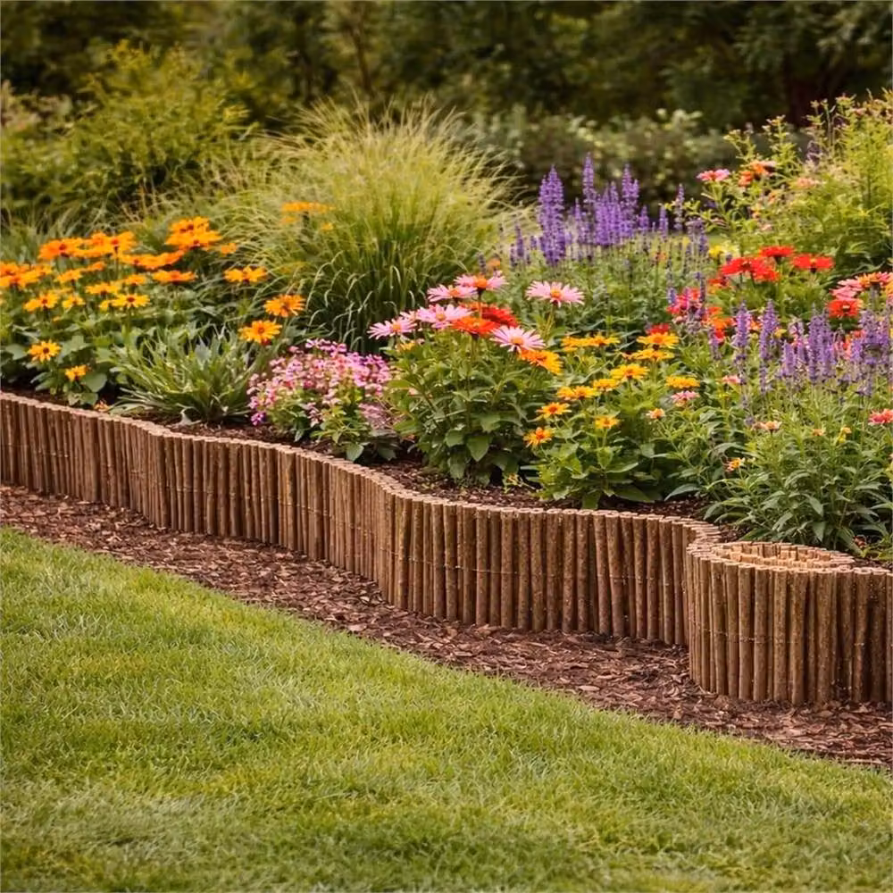Nordara Brown Wood Flower Bed Grass Fencing Privacy Decoration, 0.6m2 – 3