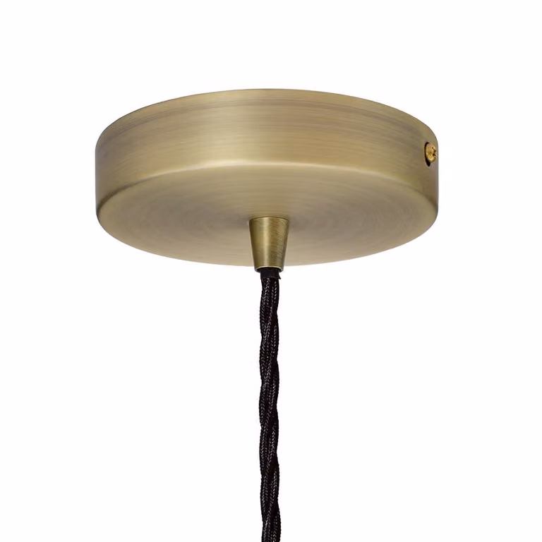 SE Home Worcester Pendant Light in Grey and Matt Antique Brass