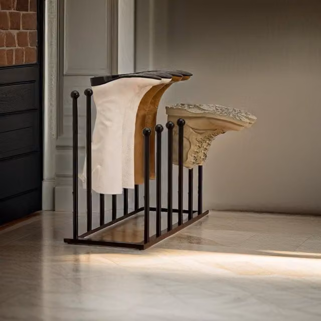 Modcraft Freestanding Black Metal Shoe Storage Rack, W/D/H: 73.0 x 44.5 x 25.0 cm – 1