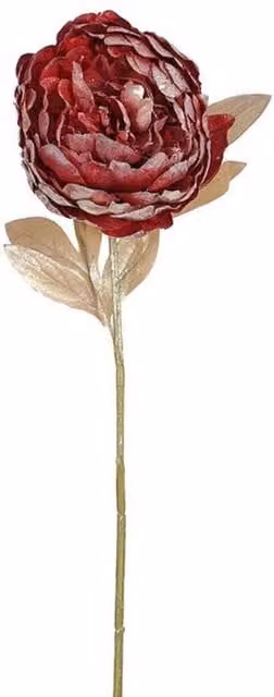 Kingsbury Gifts Red Artificial Metallic Peony Stem