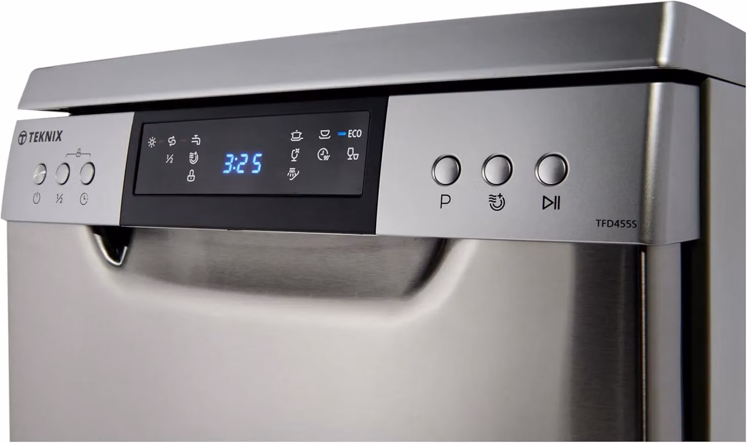 Teknix TFD616S Freestanding Dishwasher in Metallic Silver, 14 Place Settings, Energy Class E, with Top Row Cutlery Drawer, H 84.5 x W 59.8 x D 60 cm – 5