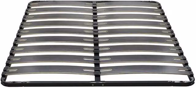 YSME Black Slatted Bed Base with 18 Wood Slats, W/D/H: 160 x 200 cm