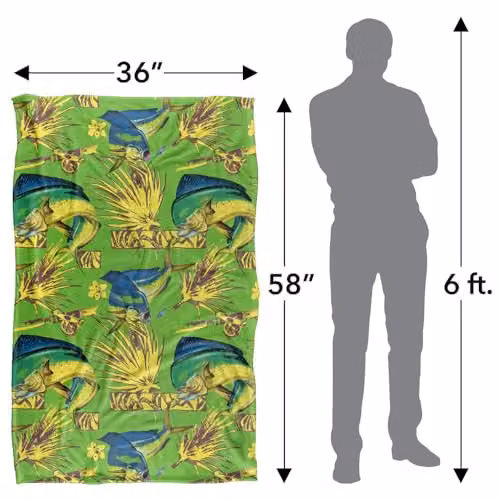 JQ Licensing Dorado Fishing Tiki 2 Super Soft Fleece Snuggle Blanket, Multicolour – 2