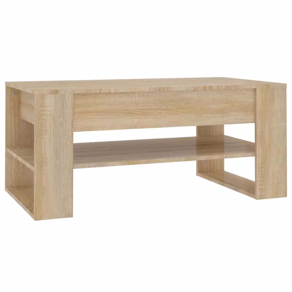 Berkfield Home Sonoma Oak Coffee Table in Brown, W/D/H: 102 x 55 x 45 cm – 2