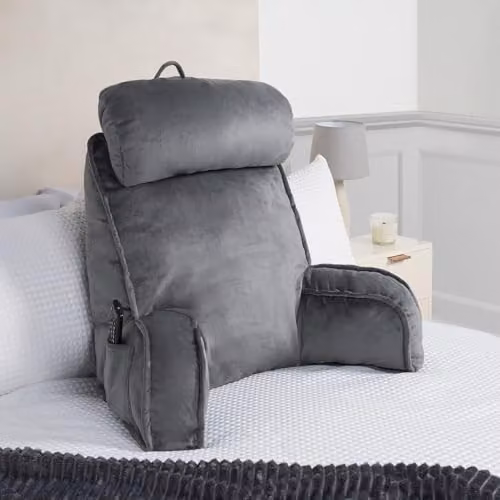 OHS Grey Cuddle Cushion with Height Adjustable Head Rest and Neck Support for Adults and Kids – 1