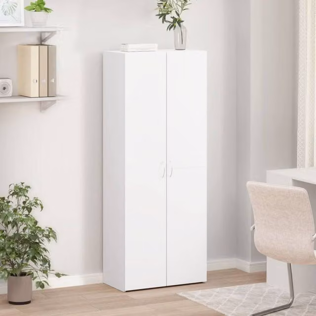 Berkfield Home Durable White File Cabinet with Hinged Doors, W/D/H: 60 x 32 x 153 cm – 1