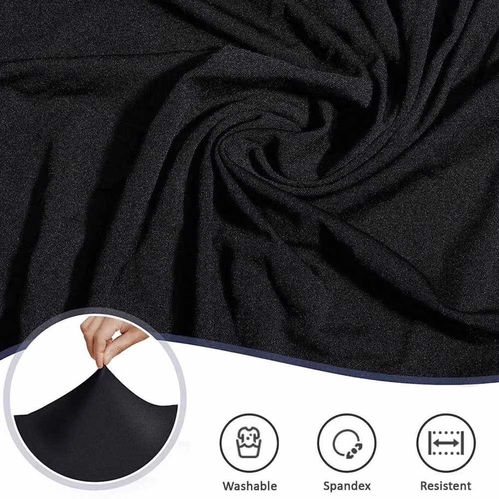 NESTLUNE Black Rectangular Stretch Folding Table Cover, 180 cm – 4