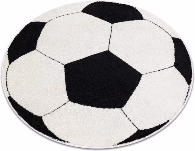 RugsX Boisko Round Rug in Black, Diameter: 100 cm – 1