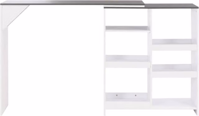 Berkfield Home Modern White Bar Table with Moveable Shelf, W/D/H: 138 x 39 x 110 cm