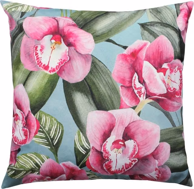 Orchids Floral Outdoor Cushion in Pink