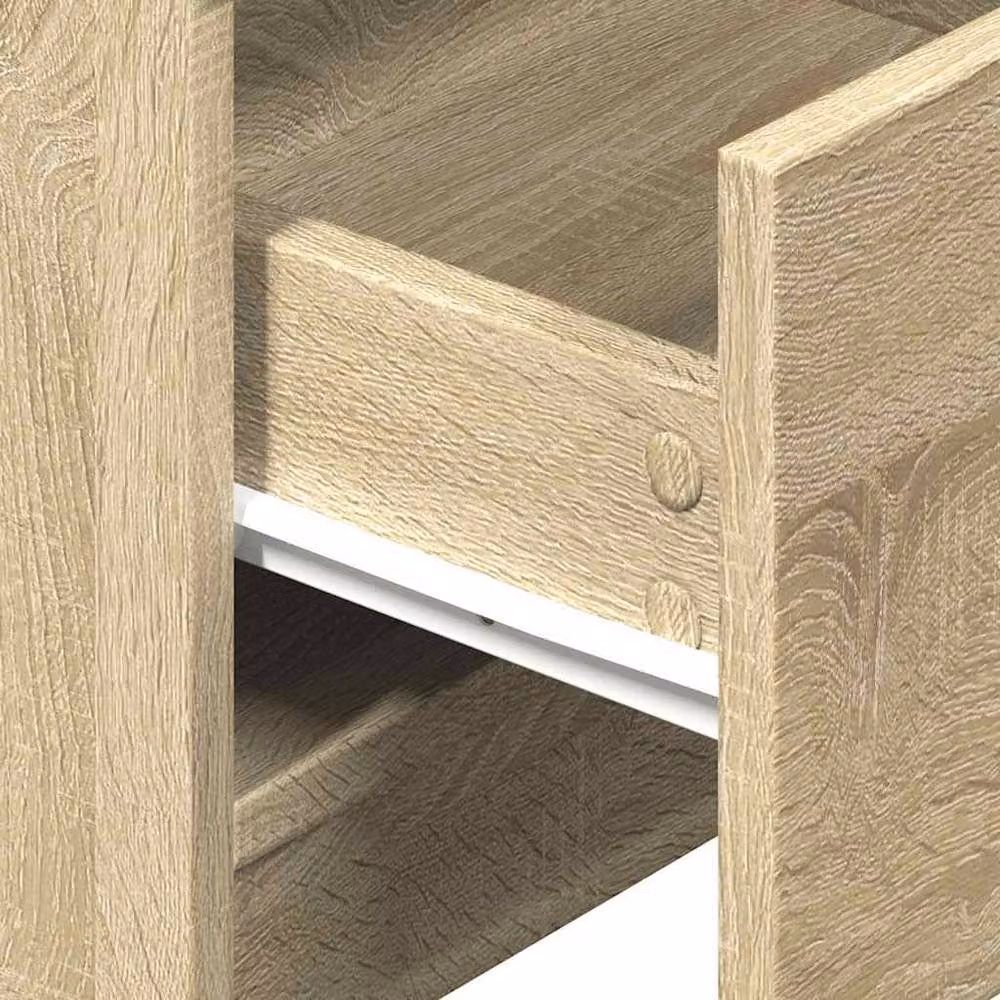 Berkfield Home Durable Bedside Cabinet with 2 Drawers in Sonoma Oak, W/D/H: 40 x 36 x 50 cm – 3