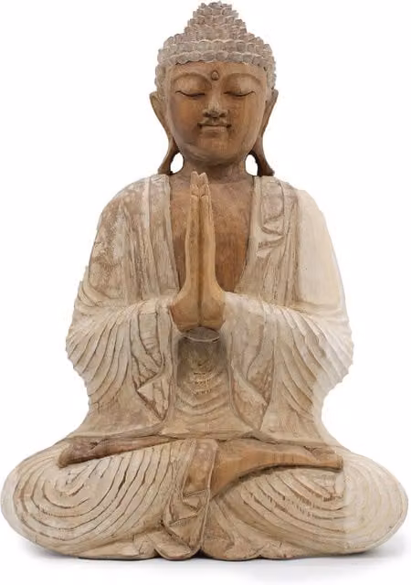 KDMD Ethnic Buddha Statue in Brown and White, Height: 40 cm – 1