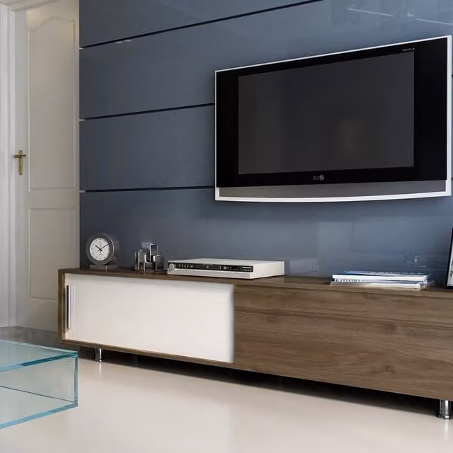 Decorotika Modern TV Unit in White and Brown