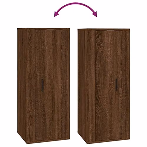 vidaXL Modern Wall Mounted TV Cabinet in Brown Oak, W/D/H: 100 x 40 x 34.5 cm – 3