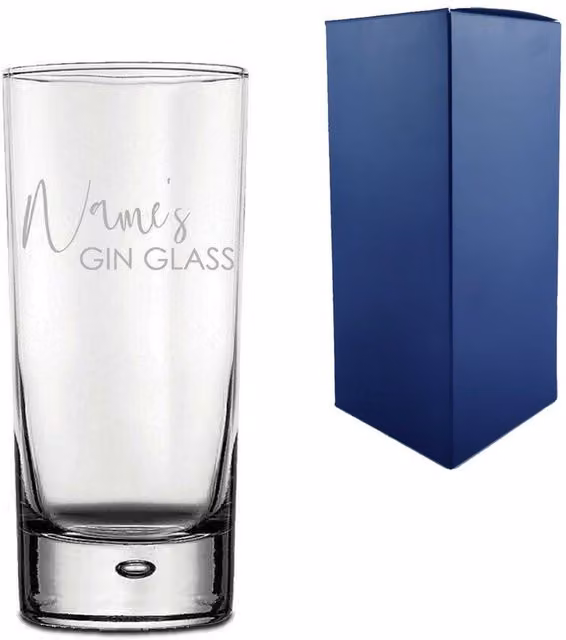 Uniqueful Personalised Bubble Hiball Gin Glass in Clear – 1