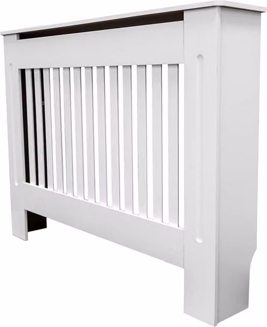 Jack Stonehouse White Vertical Grill Radiator Cover, Width: 112 cm