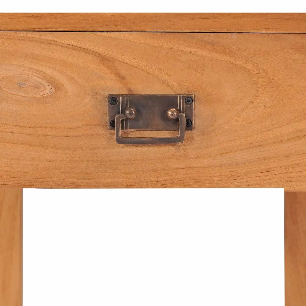 Berkfield Home Solid Teak Wood Bedside Cabinet in Brown, W/D/H: 35 x 35 x 50 cm – 4
