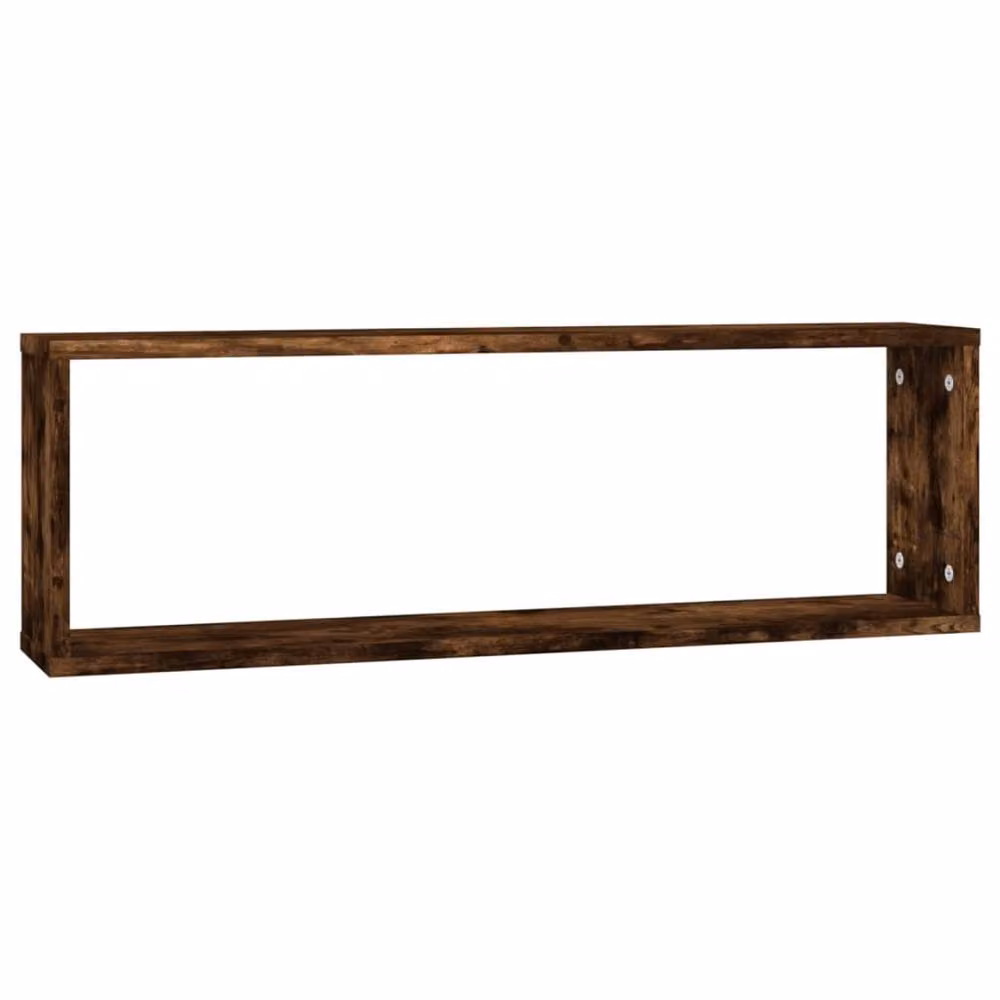 Berkfield Home Wall Mounted Cube Shelves, 4 Piece Set in Smoked Oak Brown, W: 80 cm, D: 26.5 cm, H: 15 cm – 4
