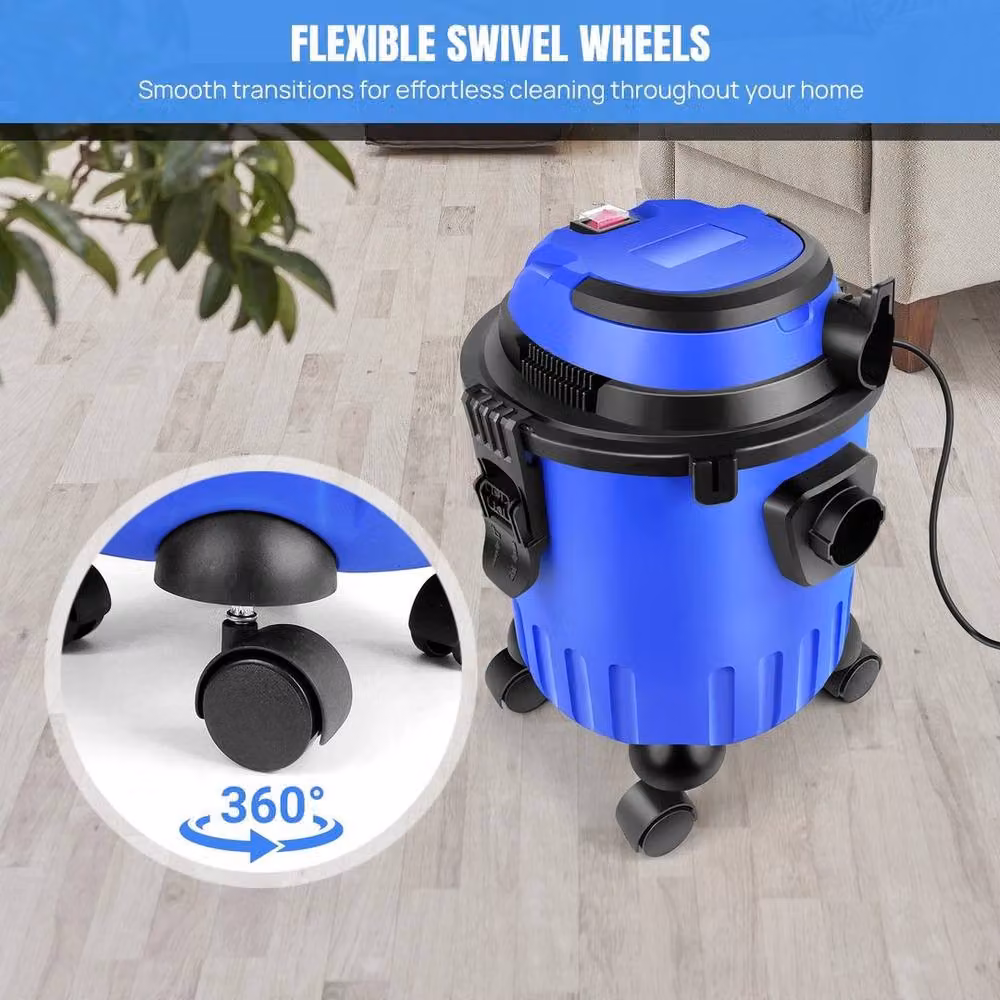FLAVORA 6000W Industrial Wet and Dry Vacuum Cleaner in Blue – 6
