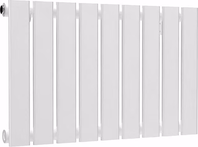 Lux Heat Flat Horizontal Single Steel Radiator in White, W: 63 cm, H: 40 cm