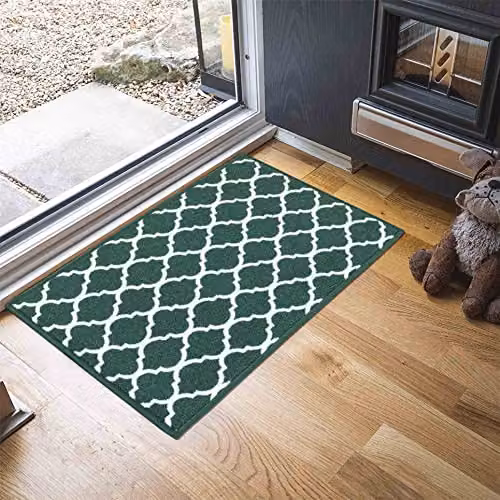 Desire Rugs Trellis Design Non-Slip Washable Kitchen Floor Mat, Green, W: 80 cm, L: 150 cm – 1