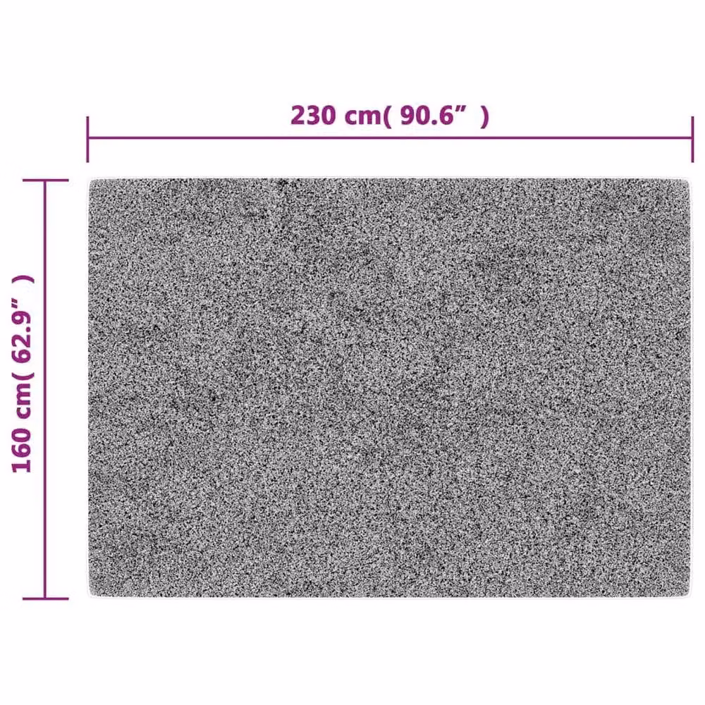 Berkfield Home Washable Round Stone Look Rug in Black, White and Grey, W: 160 cm, D: 160 cm