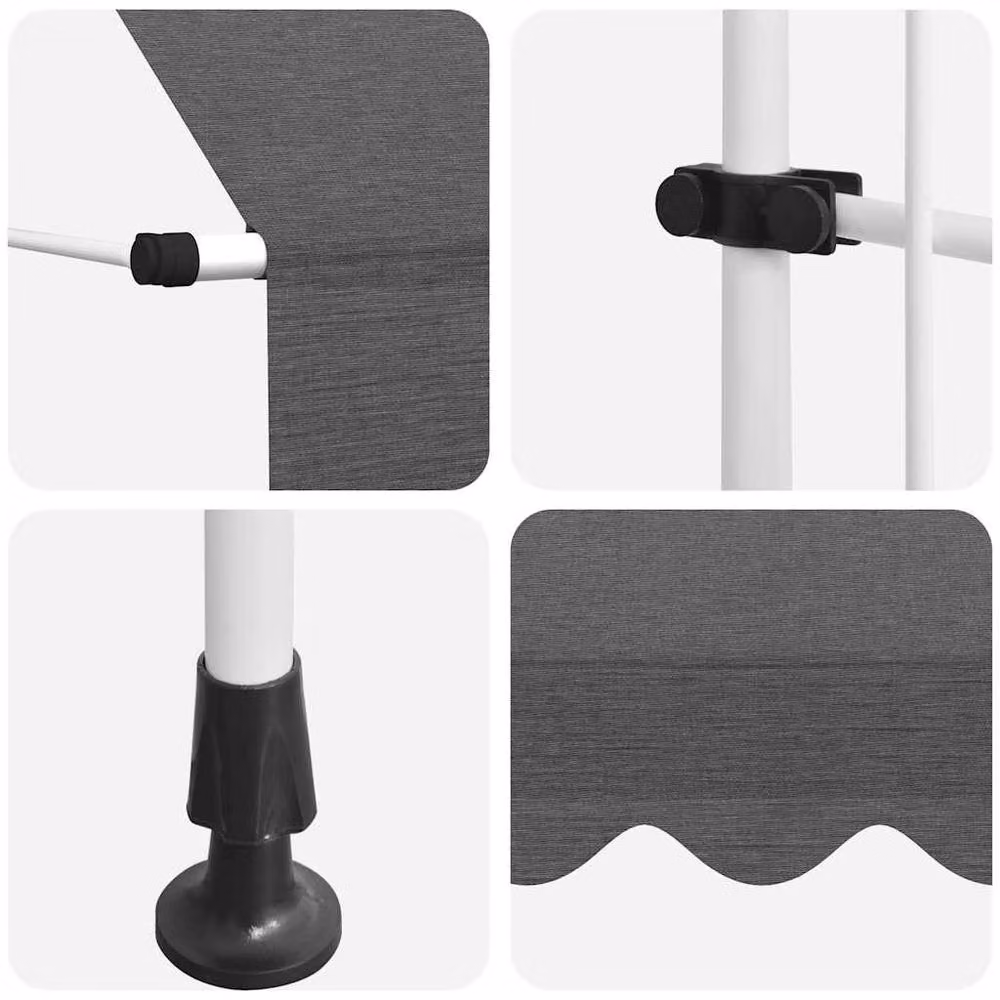 Berkfield Home Manual Retractable Folding Arm Awning in Anthracite Grey, W: 150 cm, D: 120 cm – 4