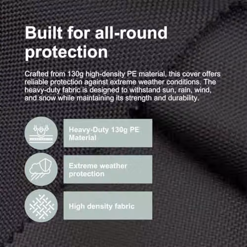 Home Source Flexicover Waterproof Outdoor Furniture Cover in Black, W/D/H: 115 x 115 x 71 cm – 5