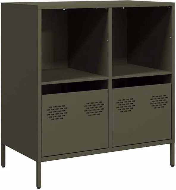 Berkfield Home Sideboard in Olive Green, W/D/H: 68 x 39 x 73.5 cm – 1