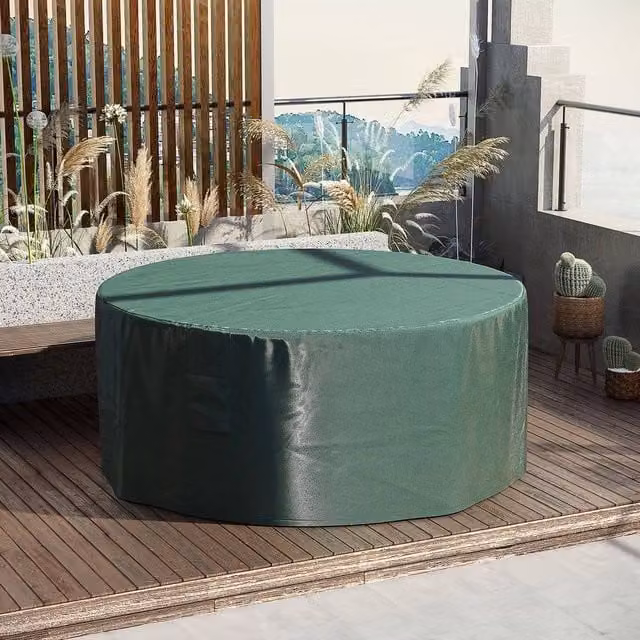 EONLION Round Garden Furniture Cover in Green, Diameter: 100 cm