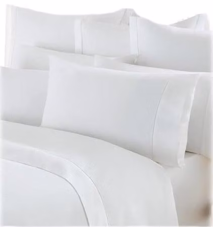 Absolute Home Textiles Pack of 2 White Oxford Style 200TC Cotton Percale Pillowcases