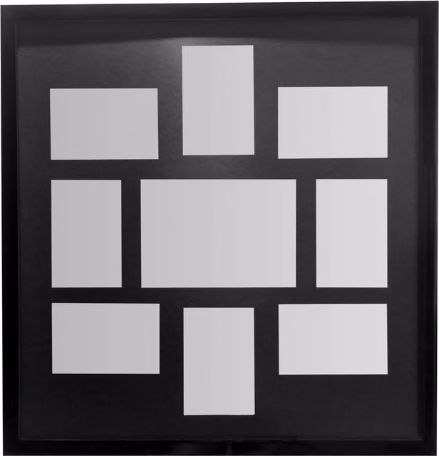 Premier Housewares Modern Rectangular Multi Photo Frame, Black, Wall Mount, Holds 9 Photos – 1