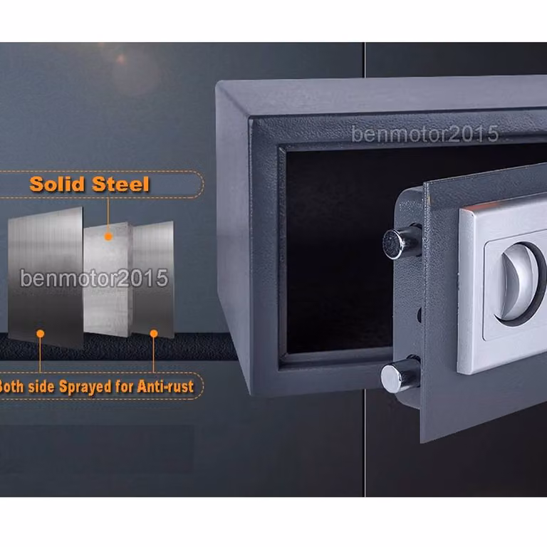 KORVIXA Electronic Home Mini Safe Box in Grey, H x W x D: 9 x 9 x 9 cm