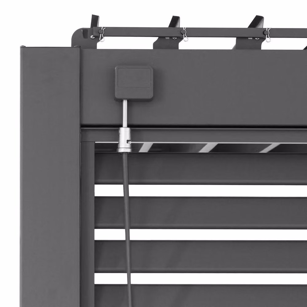 Sweekeek Lean-to Pent Pergola in Dark Grey with 3 x 130cm Louver Panels – 4