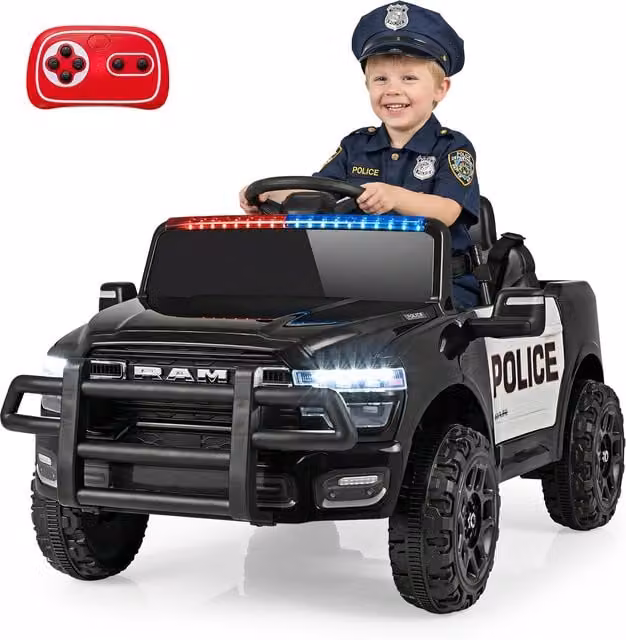 Costway RAM 3500 Electric Ride On Car with Light and Sound Effects, Black