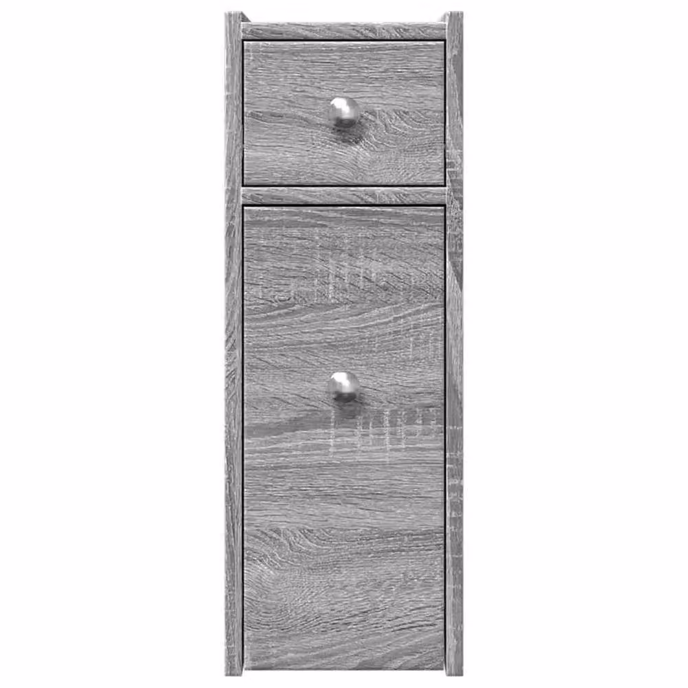 Berkfield Home Narrow Freestanding Bathroom Cupboard with Wheels in Grey Sonoma Engineered Wood – 2