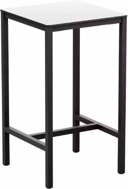 netfurniture Extrema Square Poseur Table, White and Black, W/D: 69 x 69 cm – 1