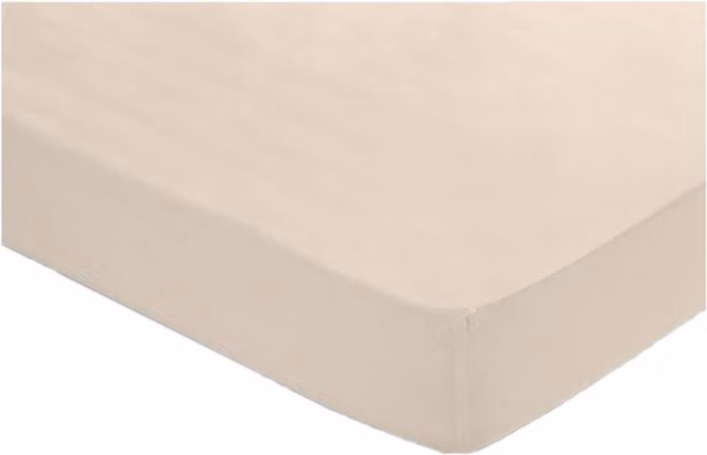 Belledorm 200 Thread Count Egyptian Cotton Percale Fitted Sheet, Papyrus, W/D/H: 180 x 200 cm