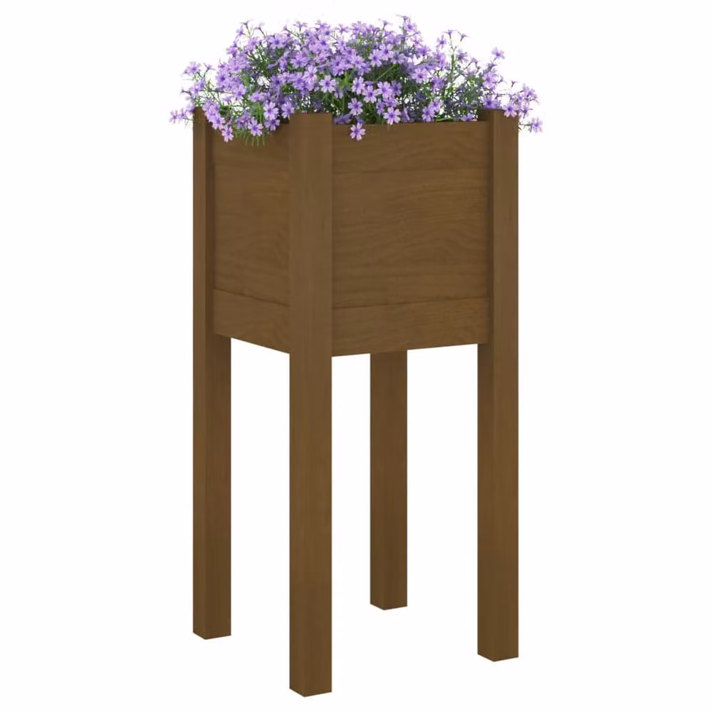 Berkfield Wooden Raised Garden Planter in Brown, W/D/H: 31 x 31 x 70 cm – 3