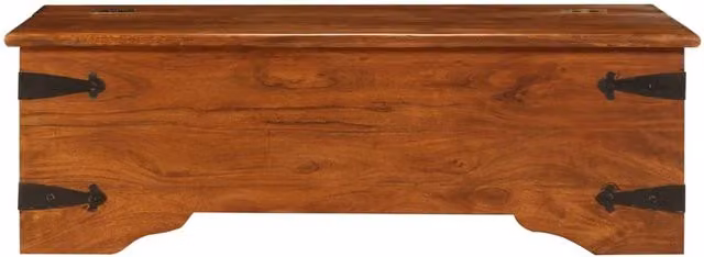 Berkfield Home Beautiful Solid Acacia Wood Coffee Table in Brown with Honey Finish, W: 110 cm, D: 55 cm, H: 35 cm – 1