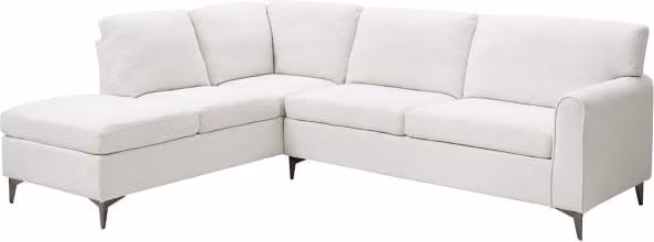 TGC Elise White Boucle Fabric Left Hand Corner Sofa