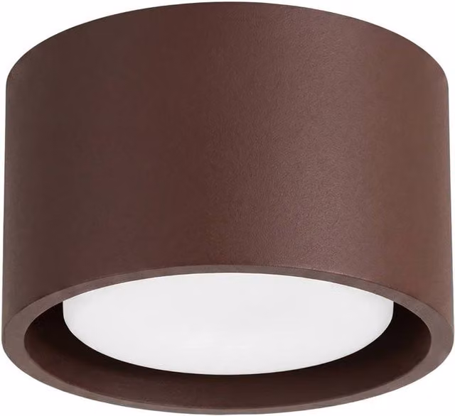 Sollux Lighting minimalist round ceiling lamp in brown, W/D/H: 6 x 10 x 10 cm