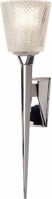 Netlighting Verity Single Light Wall Lamp with Polished Chrome Finish and Grey Glass Shade, G9