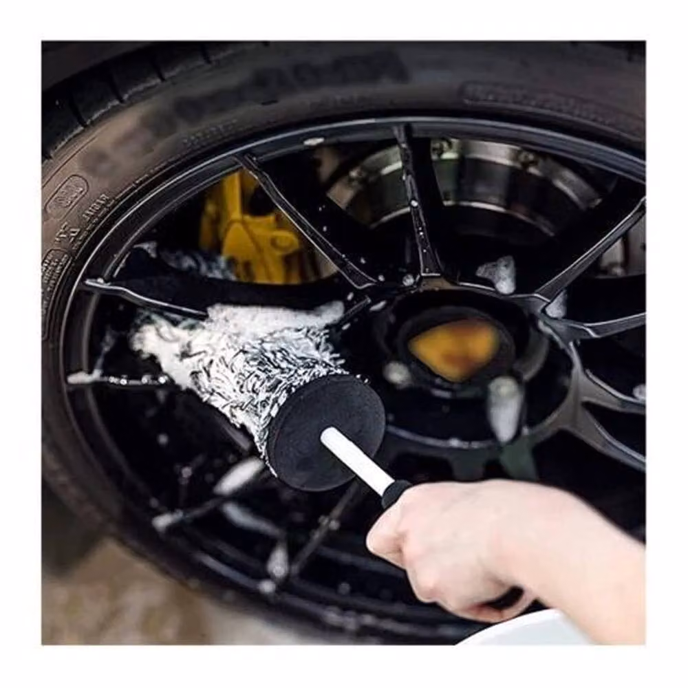 Kelvenix Microfibre Alloy Wheel Woolly Wand Wheel Brush in Black, Length: 100 cm – 3