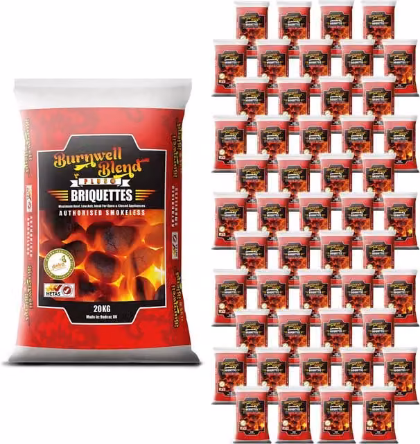 Burnwell Blend Plus Smokeless Coal, Black, 20kg
