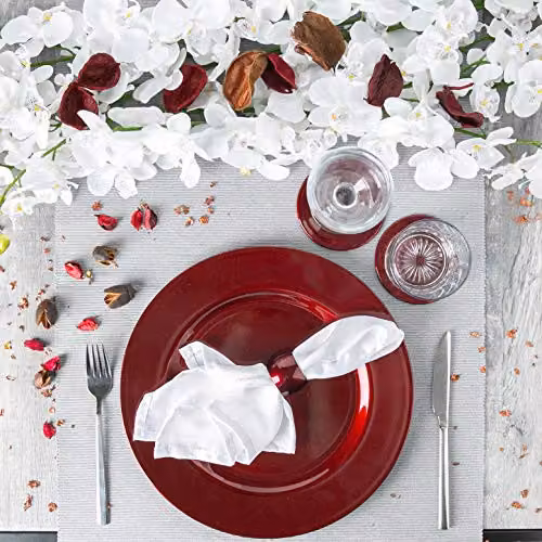 Argon Tableware Metallic Charger Plate in Red, Diameter: 33 cm – 3