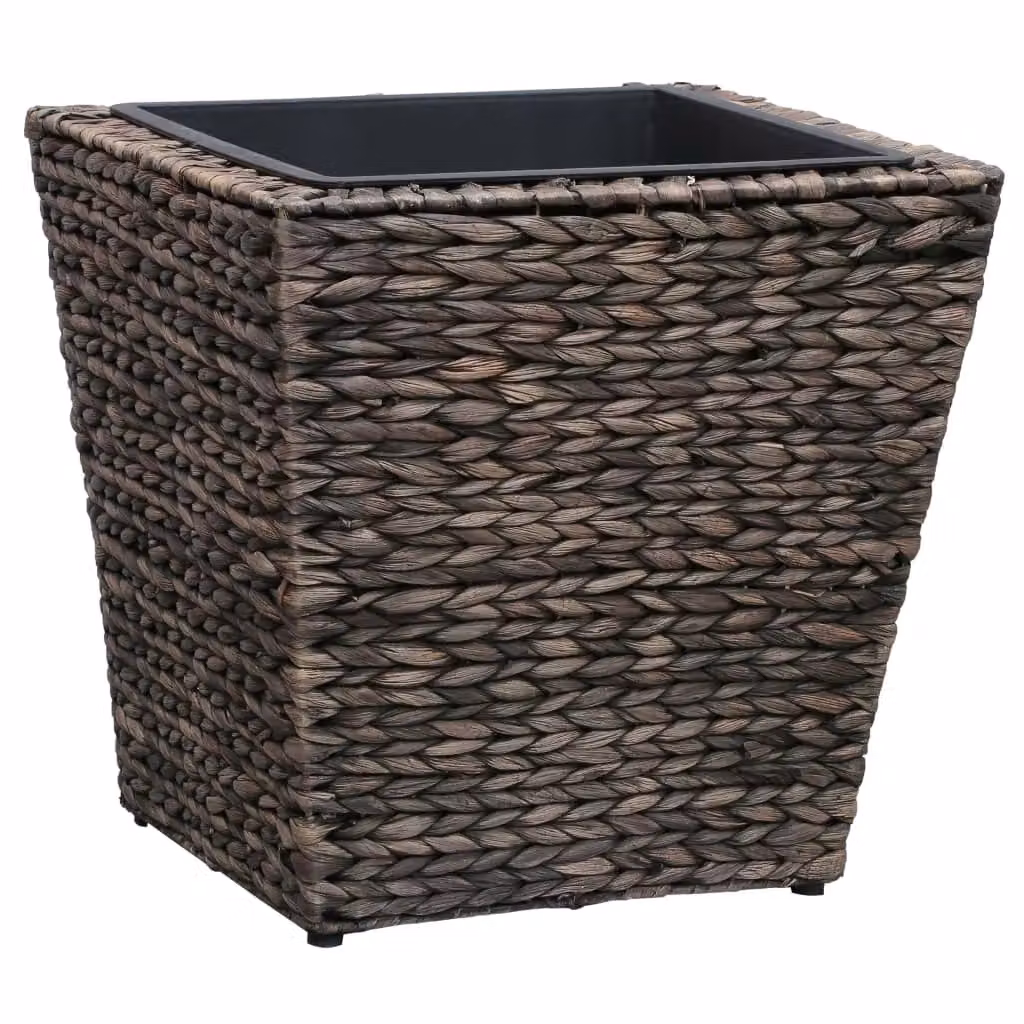 Berkfield Home Garden 3 Piece Water Hyacinth Raised Planter Set in Brown – 3