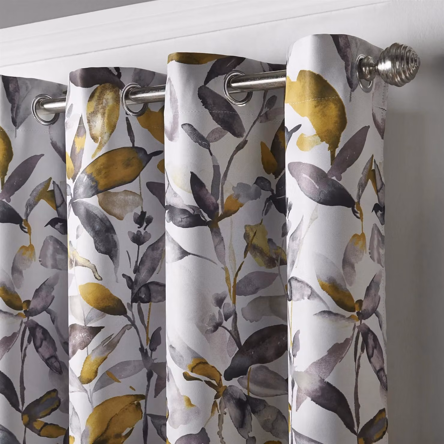 Alan Symonds Giverny Yellow Floral Thermal Blackout Eyelet Curtains, Width: 168 cm, Height: 229 cm – 3