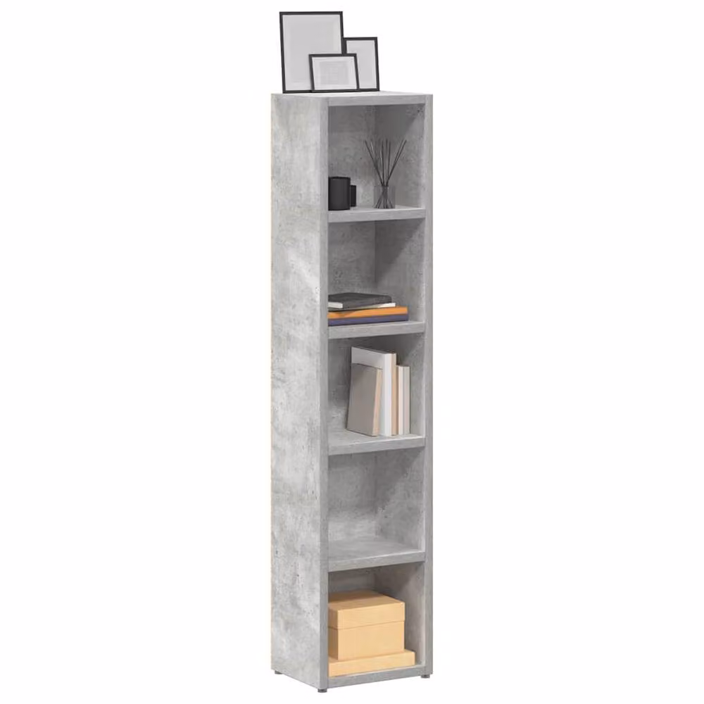 Berkfield Home Set of 2 Modern CD Cabinets in Concrete Grey, W/D/H: 21 x 16 x 93.5 cm – 2